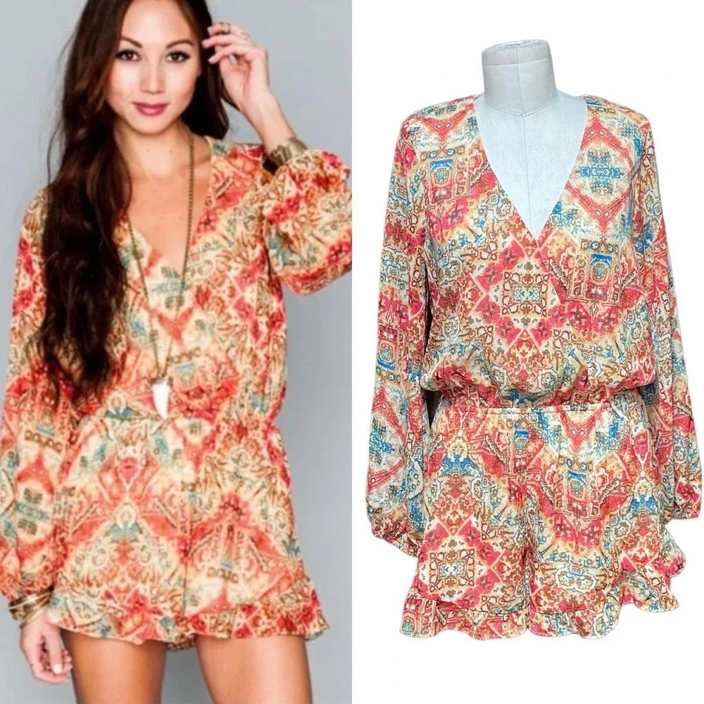 Show Me Your Mumu Rocky Romper Santiago Sandstone Size Large